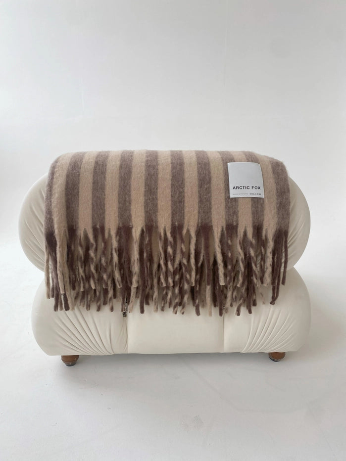 The Wool Stripe Throw - Burnt Umber Stripe